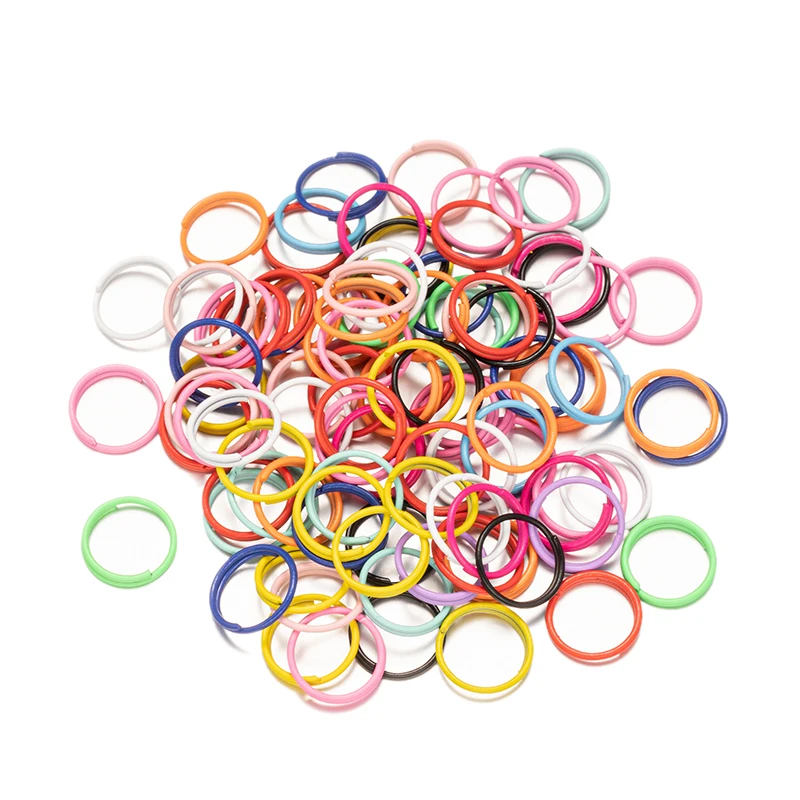 100/200pcs 8/10mm Colorful Metal Open Jump Rings Double Loops Key Chain Connector For DIY Jewelry Making Accessories Supplies