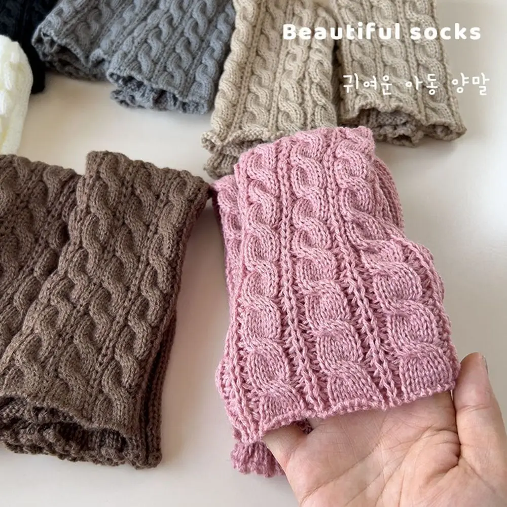 Japanese Style Children s Twist Leg Warmers Kawaii Haruku JK Knitted Cover Lolitas Foot Socks Autumn Winter 5