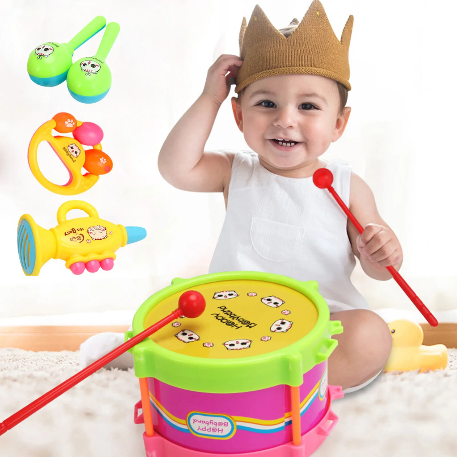 Baby Girl Gifts Toddler Musical Instruments Ages 1 3 Baby Music Toys 6 12 9 18 Party Blowers for Kids Drums for Toddlers 3