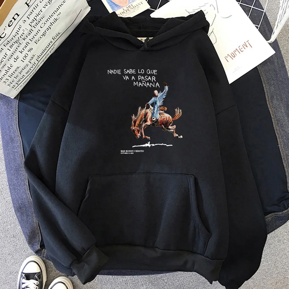 New new Album Nadie Sabe Lo Que Va Pasar Manana Sweatshirts Bad Bunny Rapper RIP Hoodies 2025 Men/Women Autumn Winter Hooded Clothes Male
