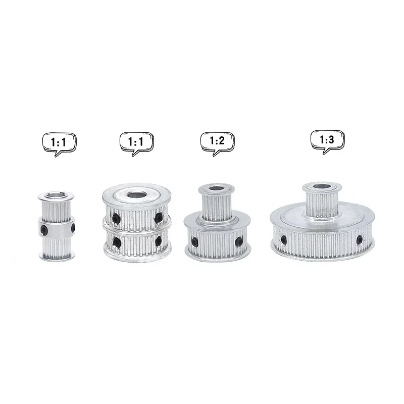 1pcs 2GT Timing Pulley Bore 6/8mm Double Side Gear GT2 20T-40T 1:2 Synchronous Wheels 3D Printer for Belt width 6/10mm