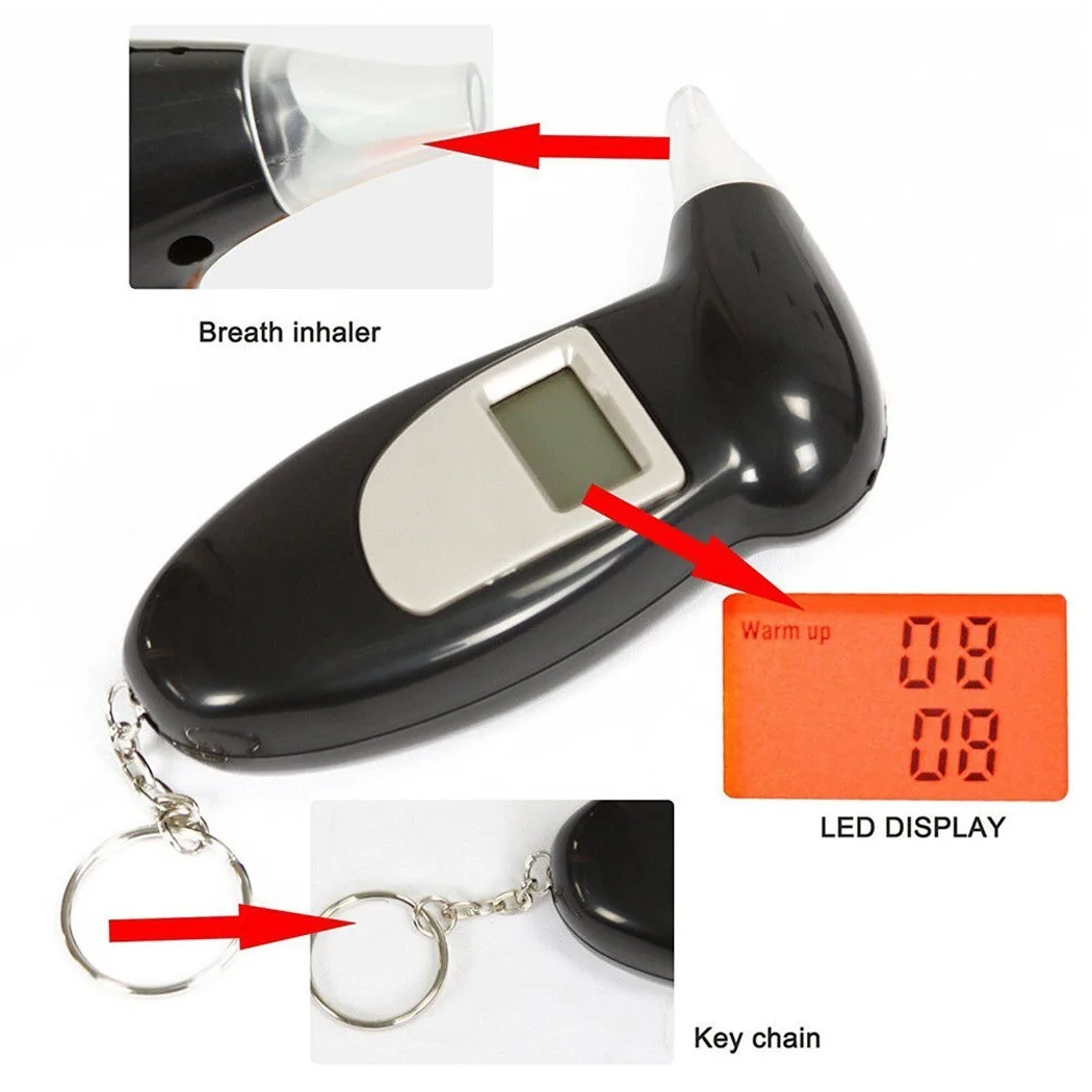 LED Display Automatic Alcohol Tester Backlight Light Professional Digital Breath Alcohol Tester Breathalyzer Alcohol Test Tools