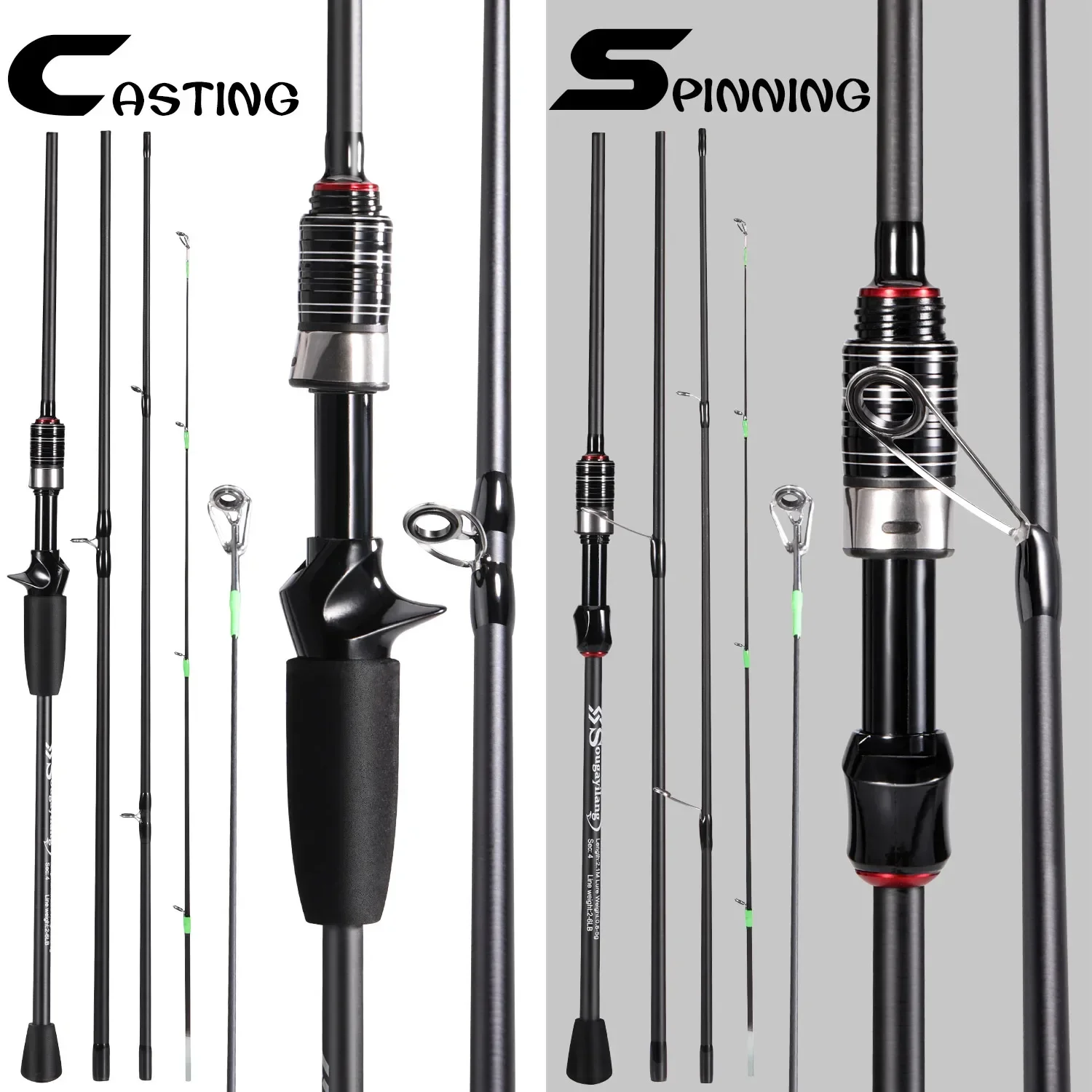Sougayilang m g Lure Weight Fishing Rods Lightweight Sensitive Trout Crappie Rod Spinning Casting