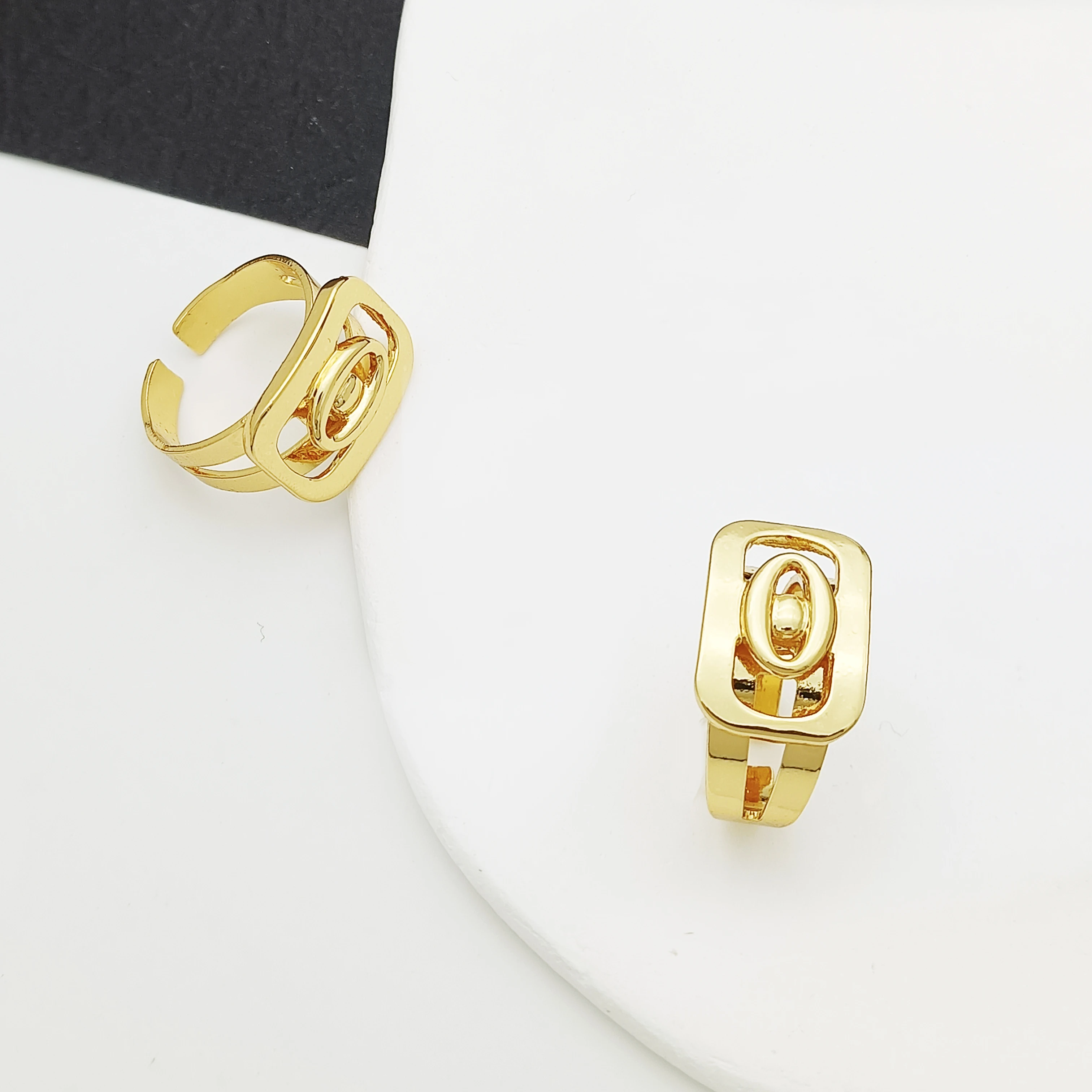 Dubai Jewelry Set For Woman 18k Gold Plated Necklace Jewelry Square Shape Chain Necklace Earring Ring Gift Daily Wear