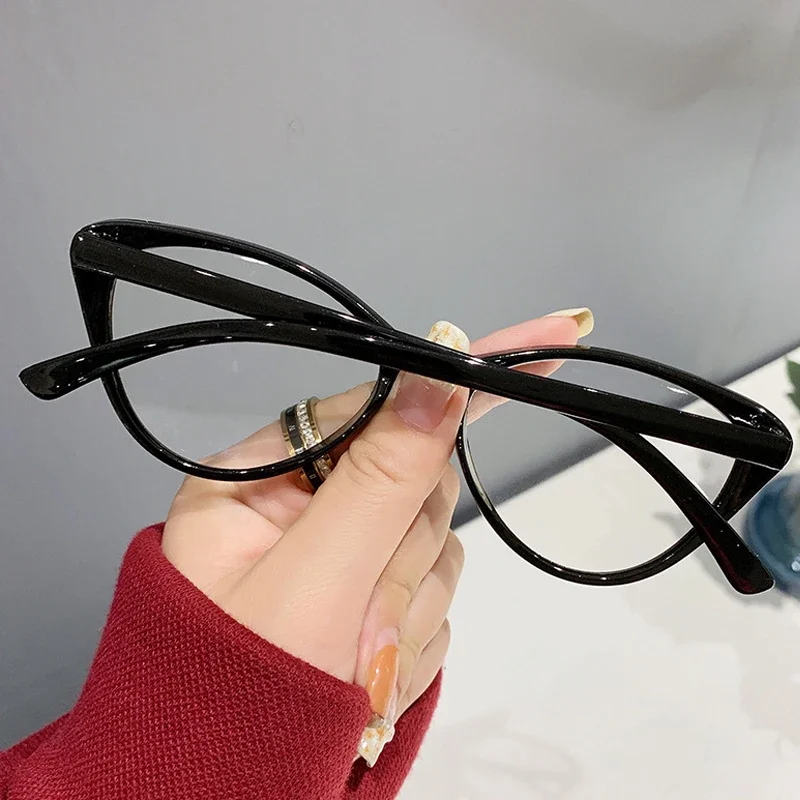 Ladies Cat Eye Myopia Glasses Anti Blue Light Blocking Computer Minus Eyeglasses Finished Men Optical Near Sight Eyewear Diopter