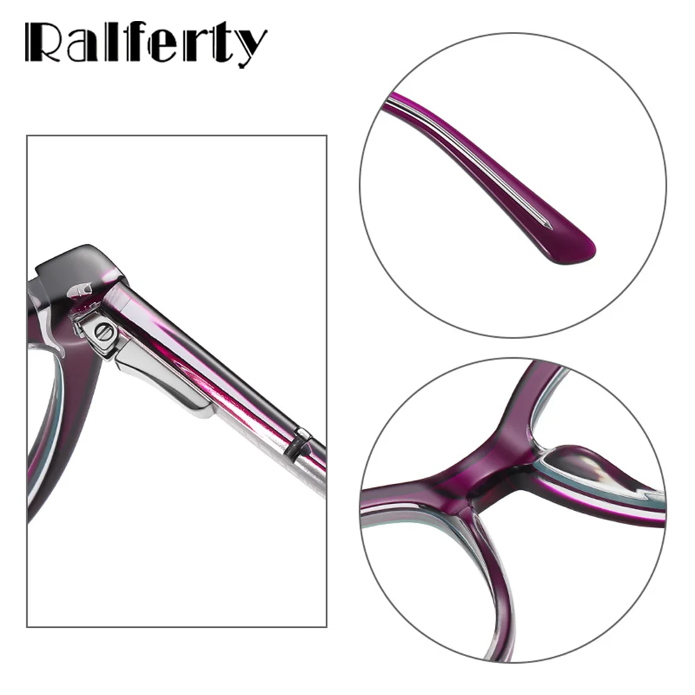 Ralferty High Quality Acetate Eyeglasses Frame Women Anti Blue Plain Glasses Spectacle 2025 Frame Elegant Lady new Retro Cat Eye Glasses