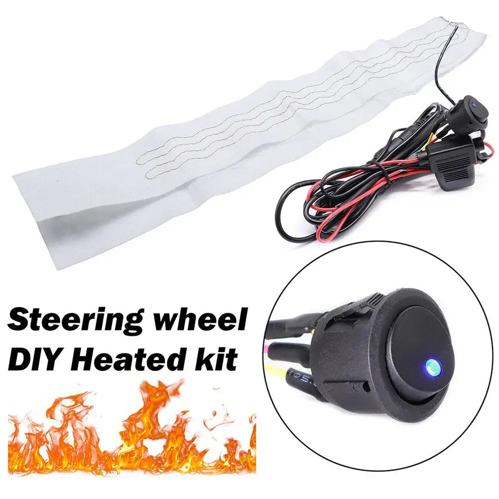 Heated Steering Wheel Cover 6 Gears Steering Wheel new Warmer 12V Heated Car Steering 2025 Wheel Protector Cover For Winter Universal Fit