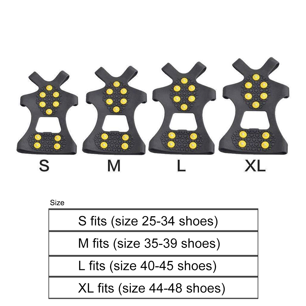 10 Teeth Climbing Crampons Anti-Slip Snow Claw Shoe Covers Unisex Boots Snow Cleats Walking Hiking Accessories