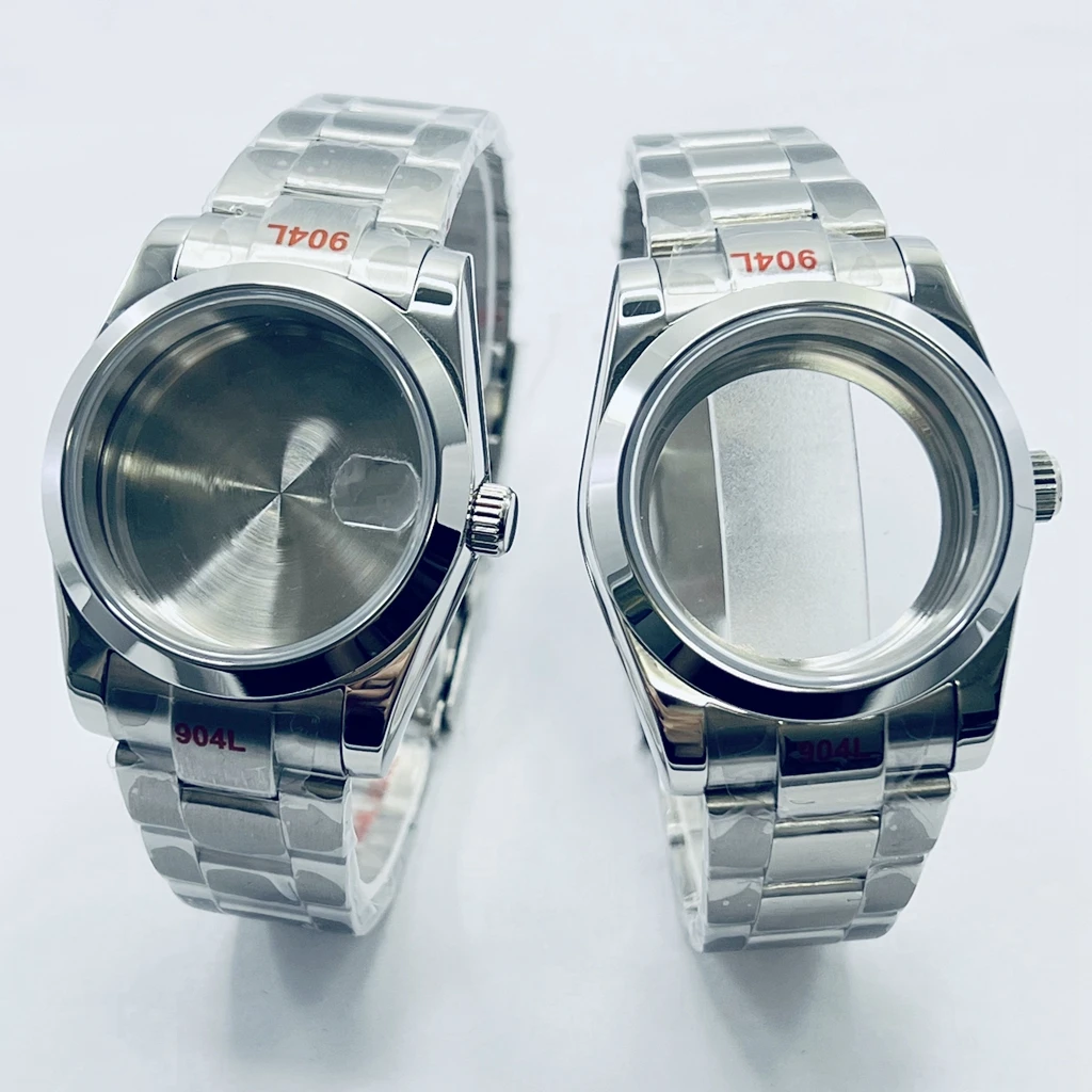 36mm 40mm Silver Watch Case Sapphire Crysta Waterproof Fit NH34 NH35 NH36 NH38 NH70 NH72 ETA2824 PT5000 Movement