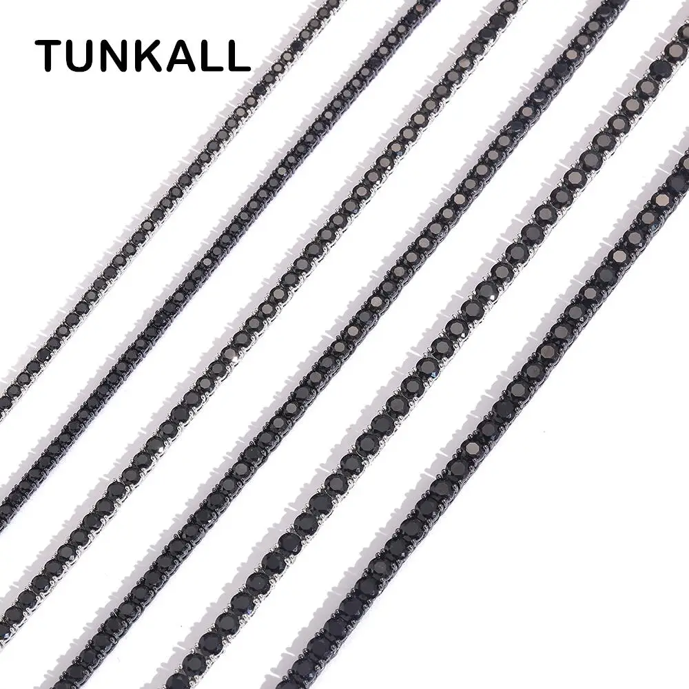 3mm 4mm 5mm Black CZ Tennis Necklace Men And Women Chain Necklace BC169