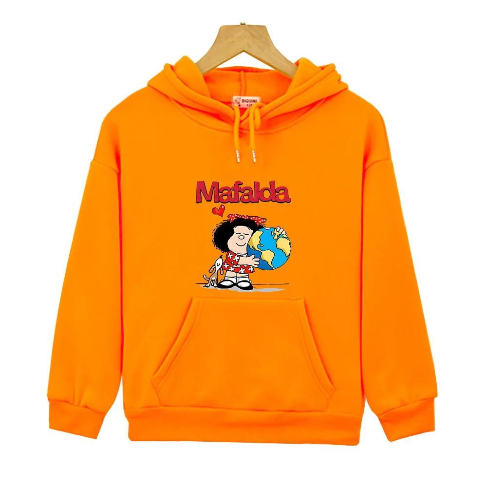 Kids Mafalda Hoodies for Teen Girls Kawaii Graphic Anime Sweatshirts Baby 2025 Boy Clothes Children's Clothing Hoody Long new Sleeve Tops