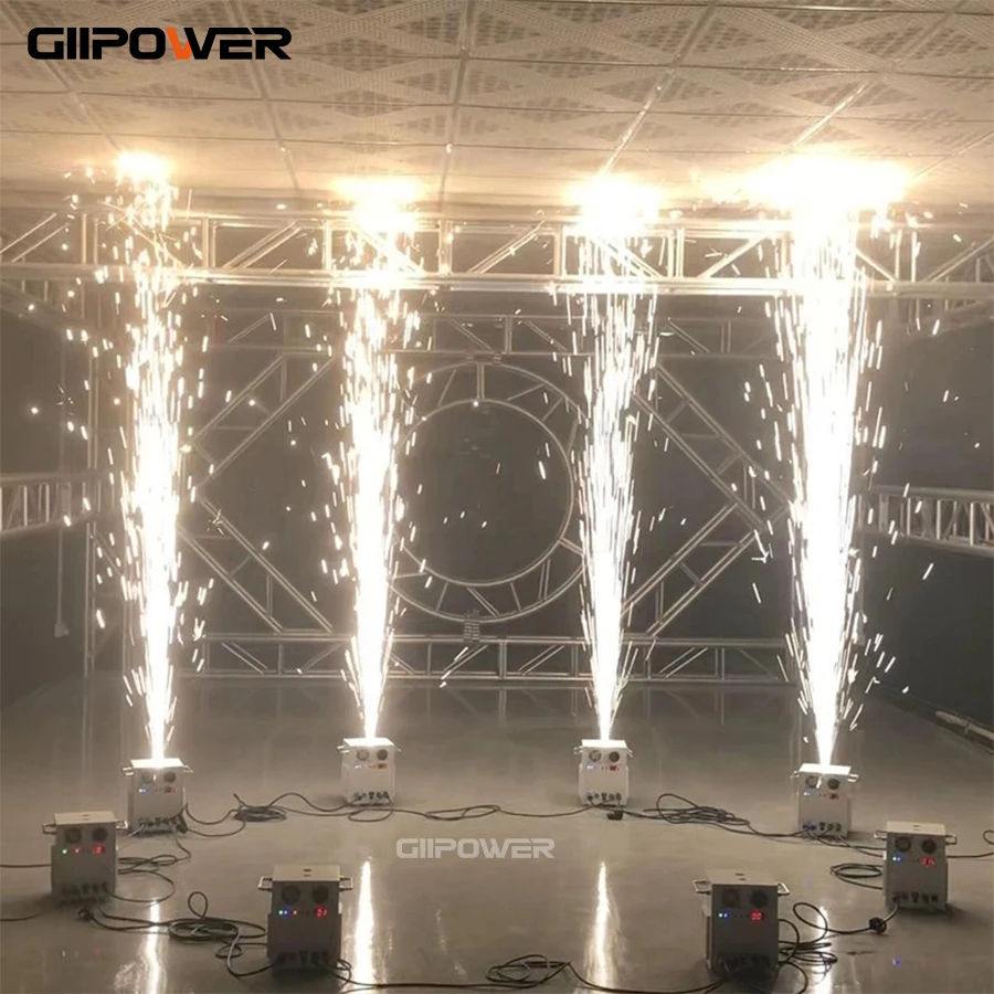 2PCS 700W Cold Spark Machine Flight Case 600w Sparkler Wedding 750W Fireworks Cold Spark Machine Firework Ti Powder Indoor