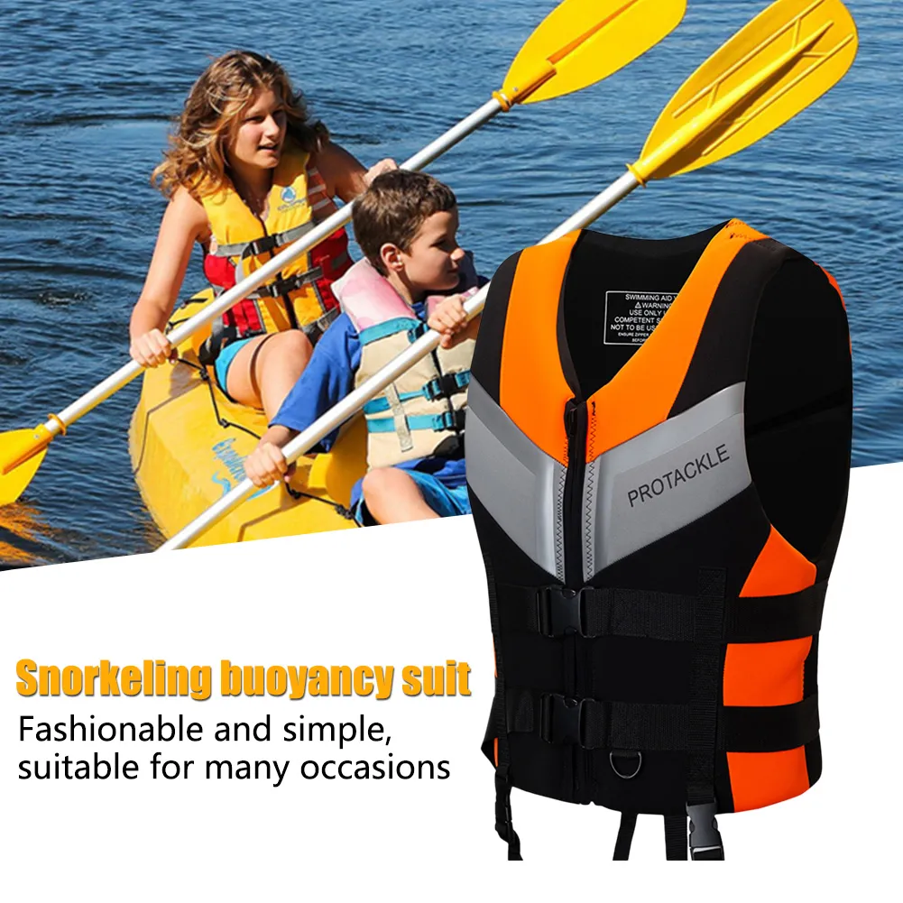 Neoprene Life Jacket For Adults Buoyancy 2025 Drifting Safety Life Vest Safety Buckle Jackets Floating new Foam for Surfing Sailboard