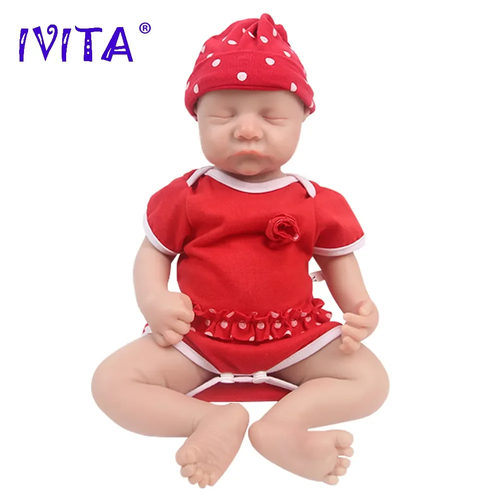 IVITA 100% Silicone Reborn Baby Dolls Painted Realistic Newborn Lifelike Bebe Doll Wholesale Toys for Children Christmas Gift
