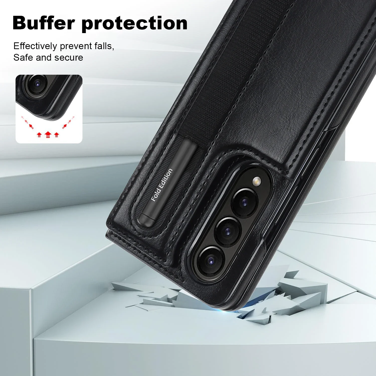 PU Leather Purse Phone Case for Samsung Galaxy Z Fold 5 4 3 Fold5 Fold4 Fold3 5G Pen Slot Card Holder Shockproof Stand Cover
