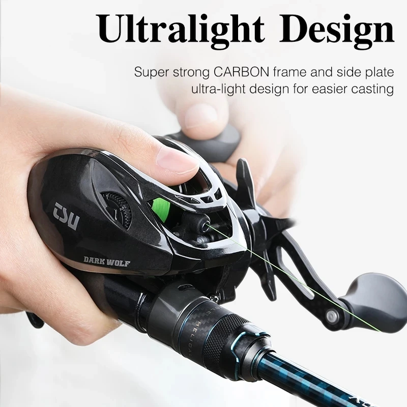 TSURINOYA DARK WOLF High Speed Baitcasting Reel KG Max Drag BB Seawater Carp Fishing Reels Wiht m PE Line