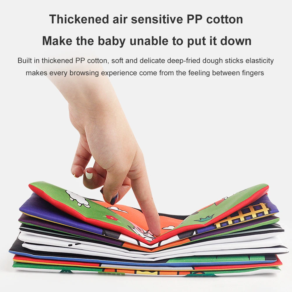 Montessori Busy Board Toys For Toddler Baby with Mirror Early Educational Toy Cloth Story Book 3D Shape Baby Visual Training Set