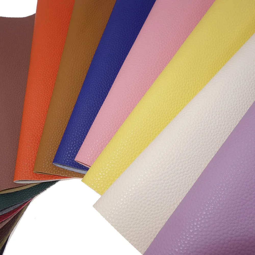 Lychee Pattern PU Leatherette Faux Leather Fabric Synthetic For Sewing Bow Bag Brooches Sofa Car DIY Handmade Material By Rolls