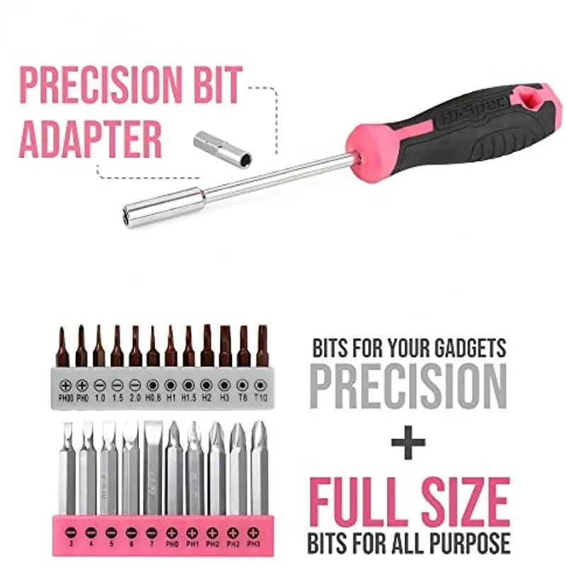 XMSJ toolbox for mechanics Hi-Spec 58pc Pink 8V USB Electric Drill Driver & Household Tool Kit Set