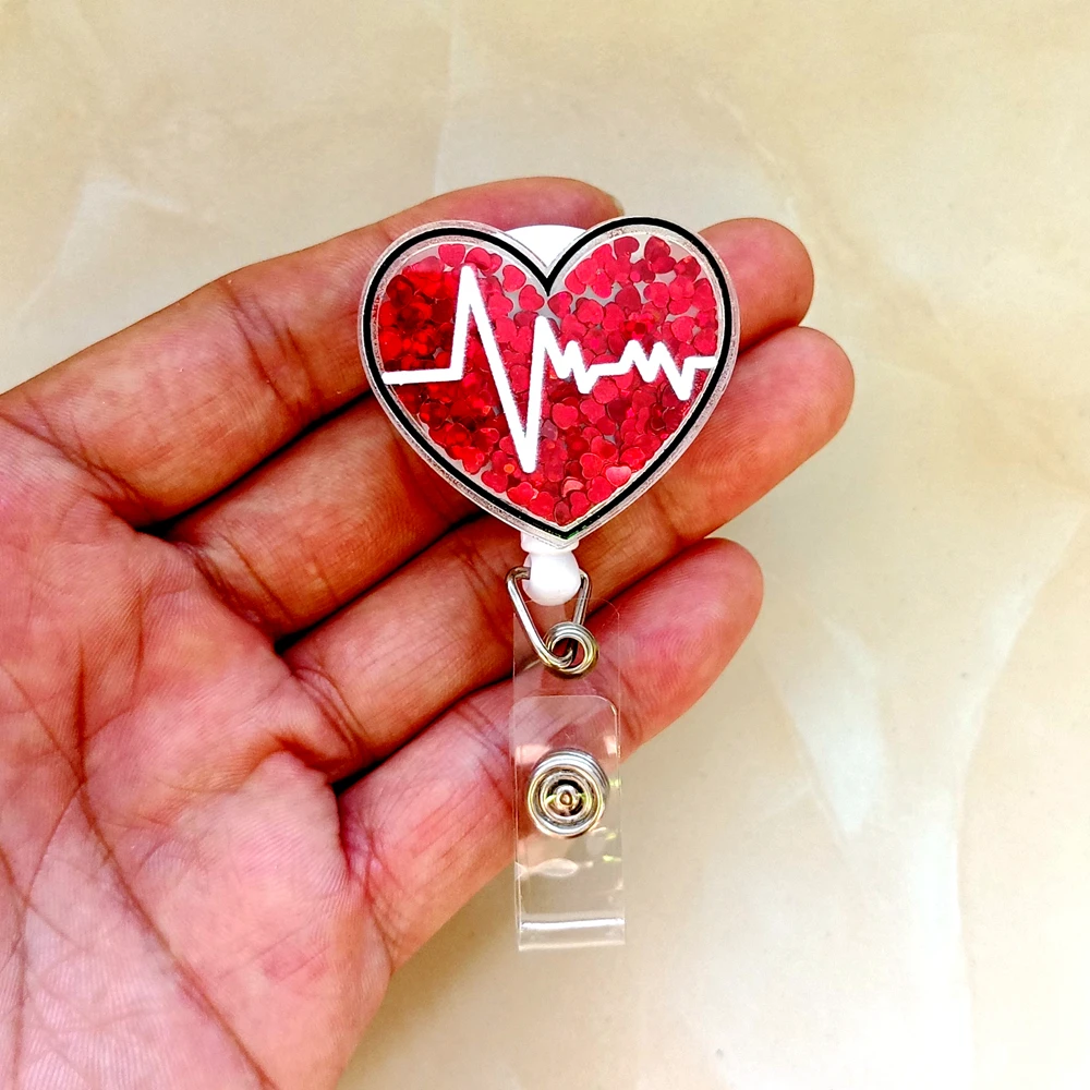 Hospital Medical Workers Women Mens Nurse Doctor Unisex Hard Shiny Acrylic Brooches Keychains Clip Badge Reel For Name Holders