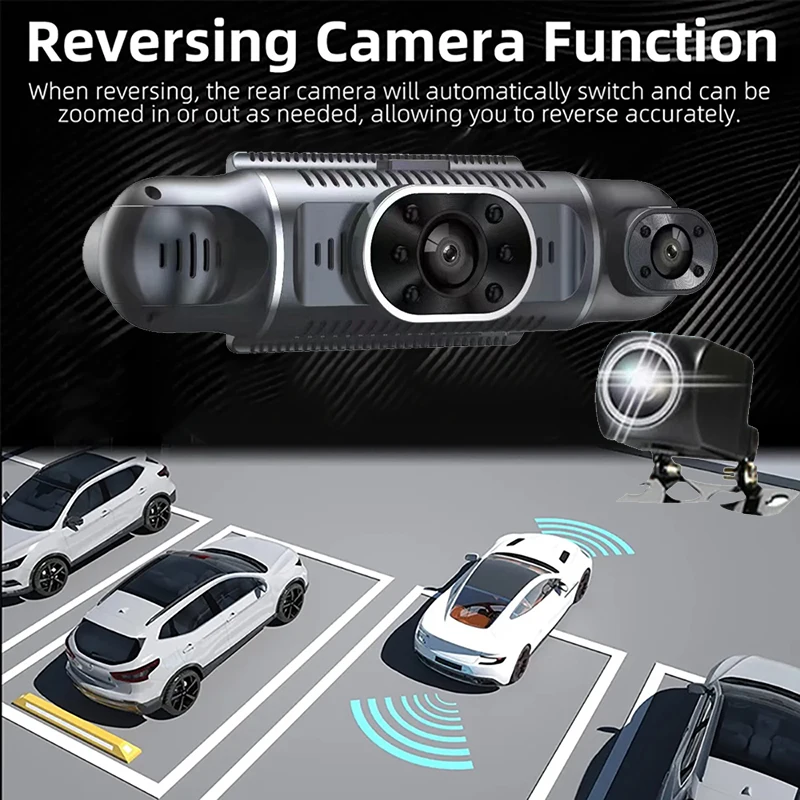 Car DVR 4 Lens HD 1080P 3.0 Inches Dash Cam WIFI Car Video Recorder Dash Cam 24H-Video Parking Monitor Black Box Car Assecories