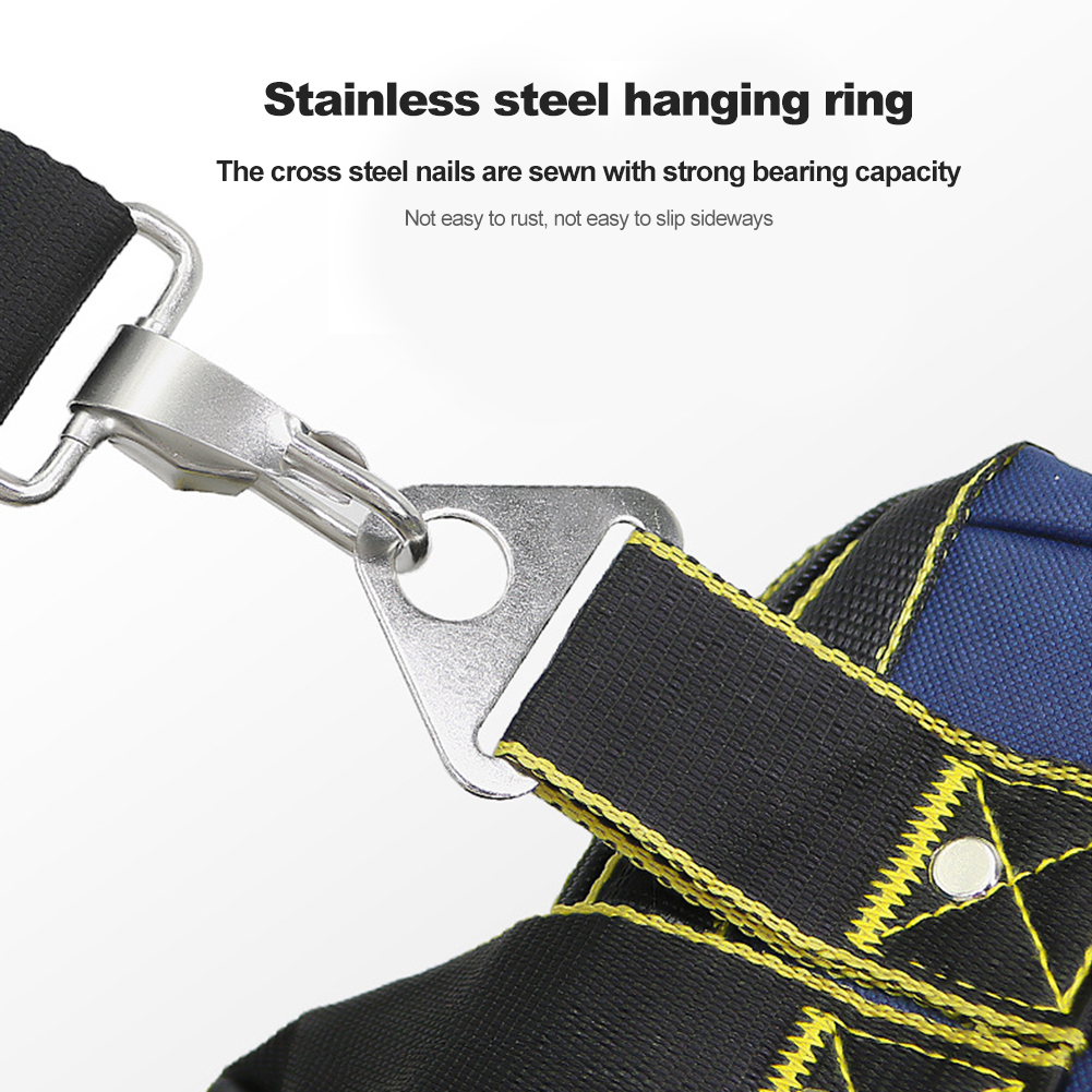 Electrician Tool Bag with Reflective Strip Wear-resistant Multi-Pocket Bags 1680D Oxford Cloth Waterproof Electrician Hand Bag