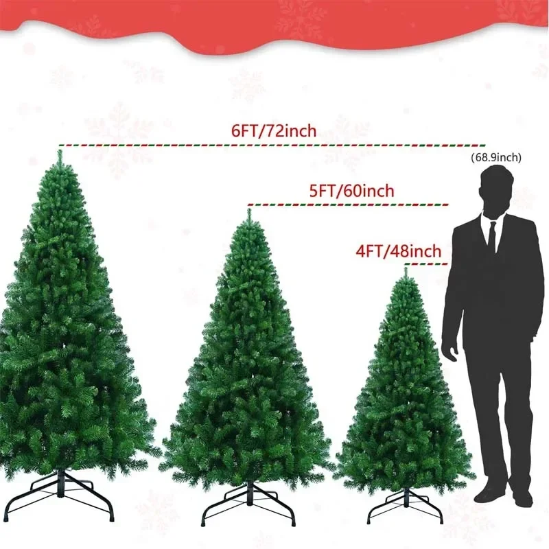 45/60cm Artificial Christmas Tree Green Premium PVC Xmas Tree with Metal Tripod Christmas Decor Hotel Home Decor Outdoor