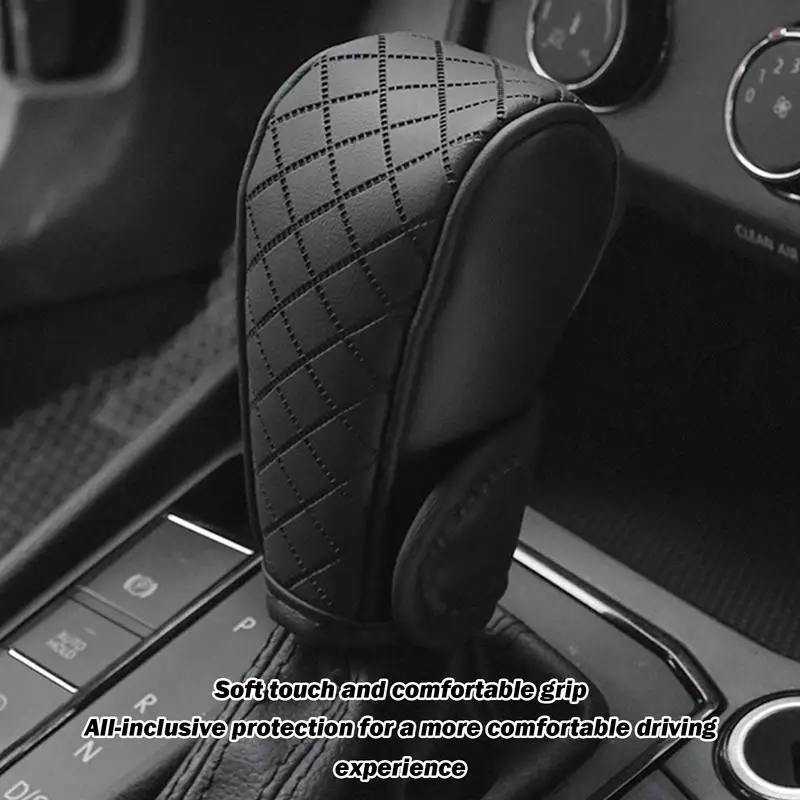 Gear Shift Knob Cover Non-Slip Grip Protective Covers PU Leather Shifter Lever Handle Stick case for Car Interior