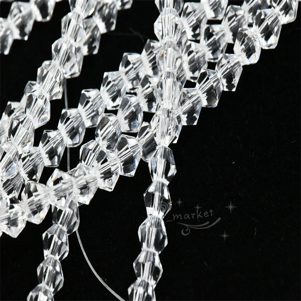 20 strand 4mm Crystal clear Bicone Beads Jewelry Making DIY Necklace Bracelet Bulk Wholesale