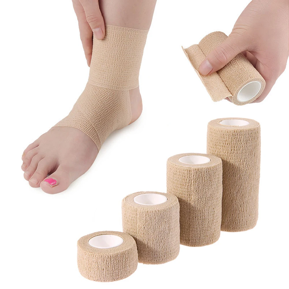Adhesive Self Bandage Breathable Elastic Sports Wrap Tape Eco-friendly Flexibility Free Winding for Fixing Finger Wrist Leg smile