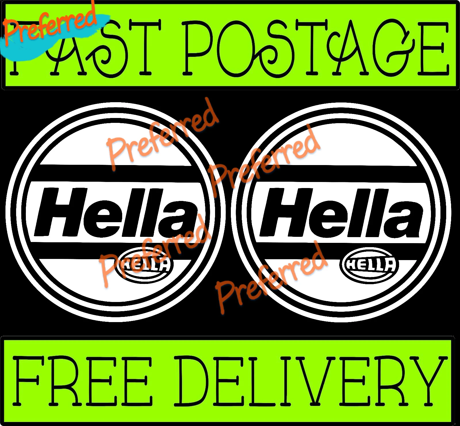 2x Hella Light Cover Decals Sticker for Mk2 16v 8v G60 Spot Light Cover