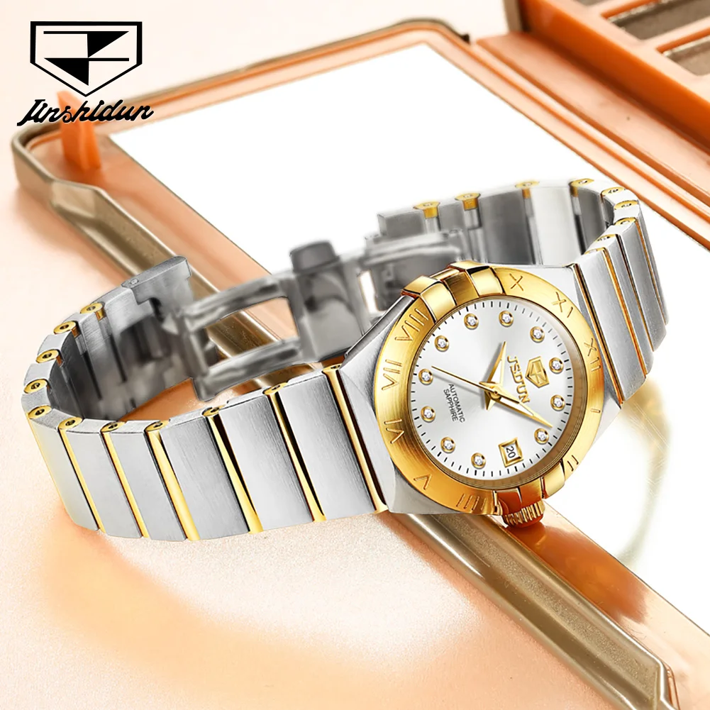 JSDUN Original Women s Automatic Mechancial Watches Sapphire Mirror Imported Movement Bar Waterproof Ladies Wristwatch