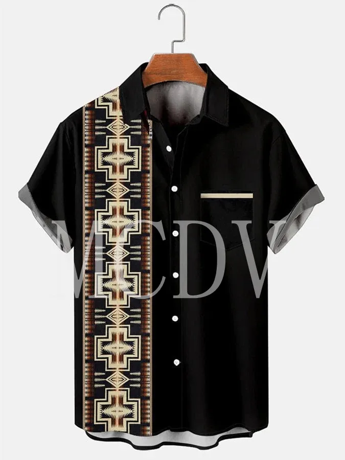 2025 Mens Retro new Floral Print Lapel Loose Short Sleeve Bowling Shirts Women For Men Hawaiian Shirt