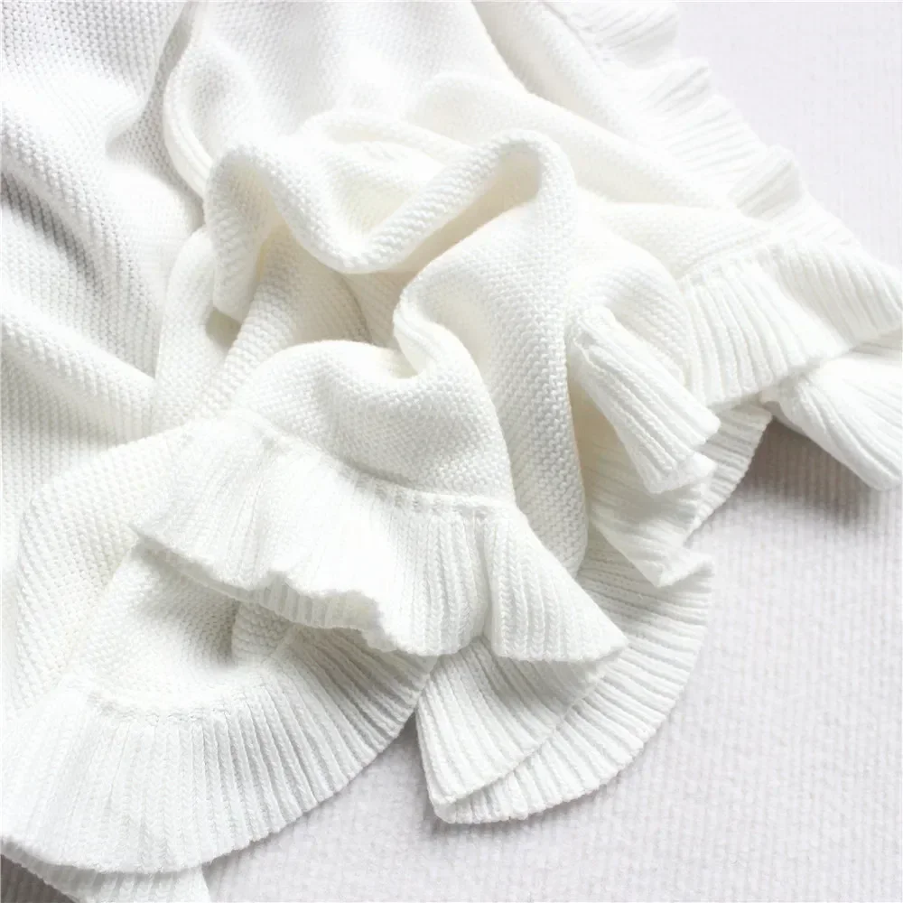 Personalized Baby Blanket with Name, Knitted Baby Boy Girl Swaddle Blanket for Newborn Infant Toddlers Kid 70x90cm