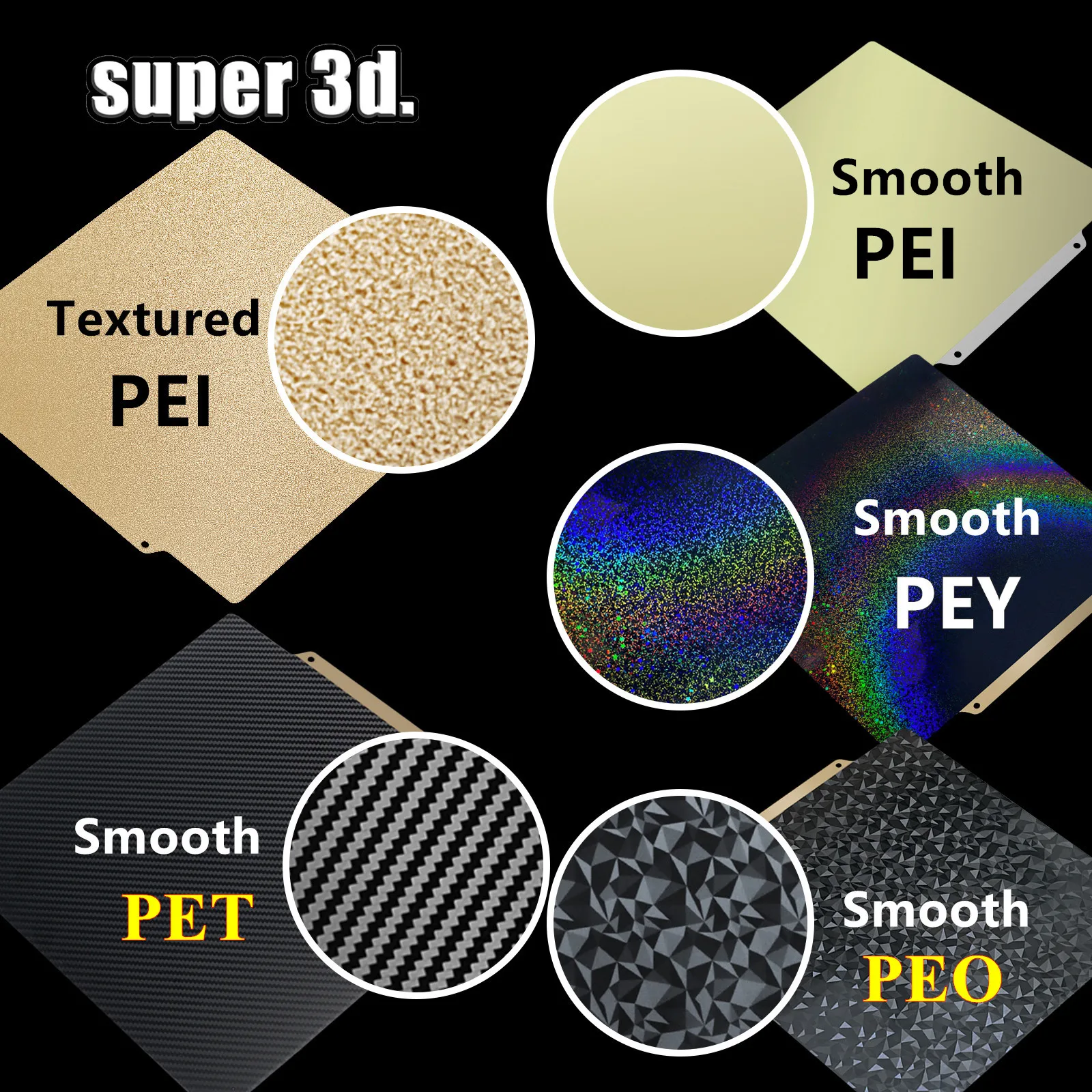 PEO PET PEI PEY Sheet 220/235/310mm Spring Steel Sheet 2025 Magnetic PEO Build Plate new for Artillery Ender 3 CR20 Bed Upgrade 310x310mm