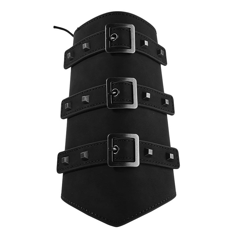 Unisex Leather 2025 Gauntlet Wide Bracer Arm Armor Wristband Protector Cuff String new Steampunk Bangle Buckle Bracers Cosplay Prop Decor