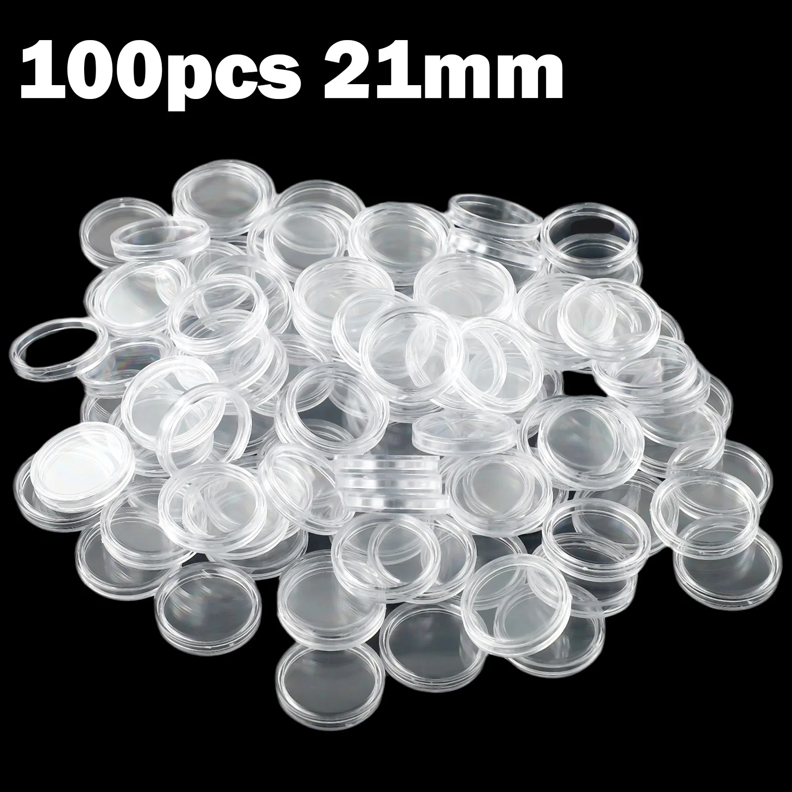 pc mm Coins Capsules Holder Clear Round Plastic Coin Container Case Transparent Collectable Storage Gifts Box