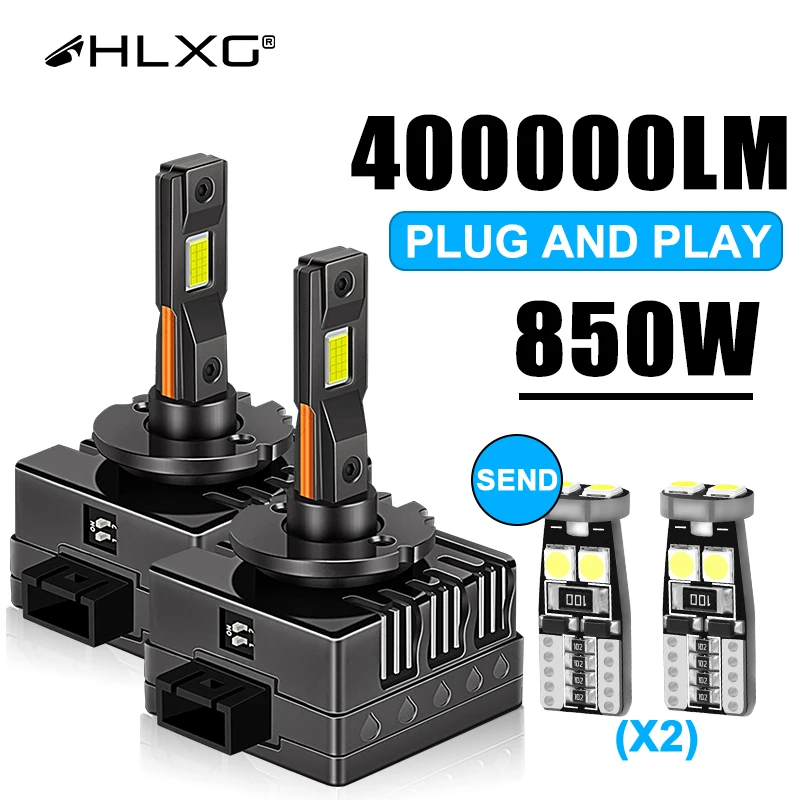 HLXG 850W D1S D3S Led Canbus Headlights Bulbs 30 pcs CSP LED 400000LM D2S D4S D8S HID D1R D2R D3R D4R D8R Auto Lamp Car Light