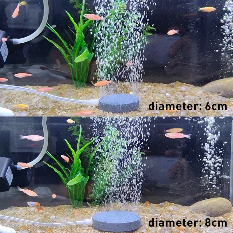 Aquarium Diameter 4/5/6/7/8cm Round Air 2025 new Stone Silent Air Pump Fish Tank Oxygen Kit Bubble Pump Aquarium Bubble Stone Accessories