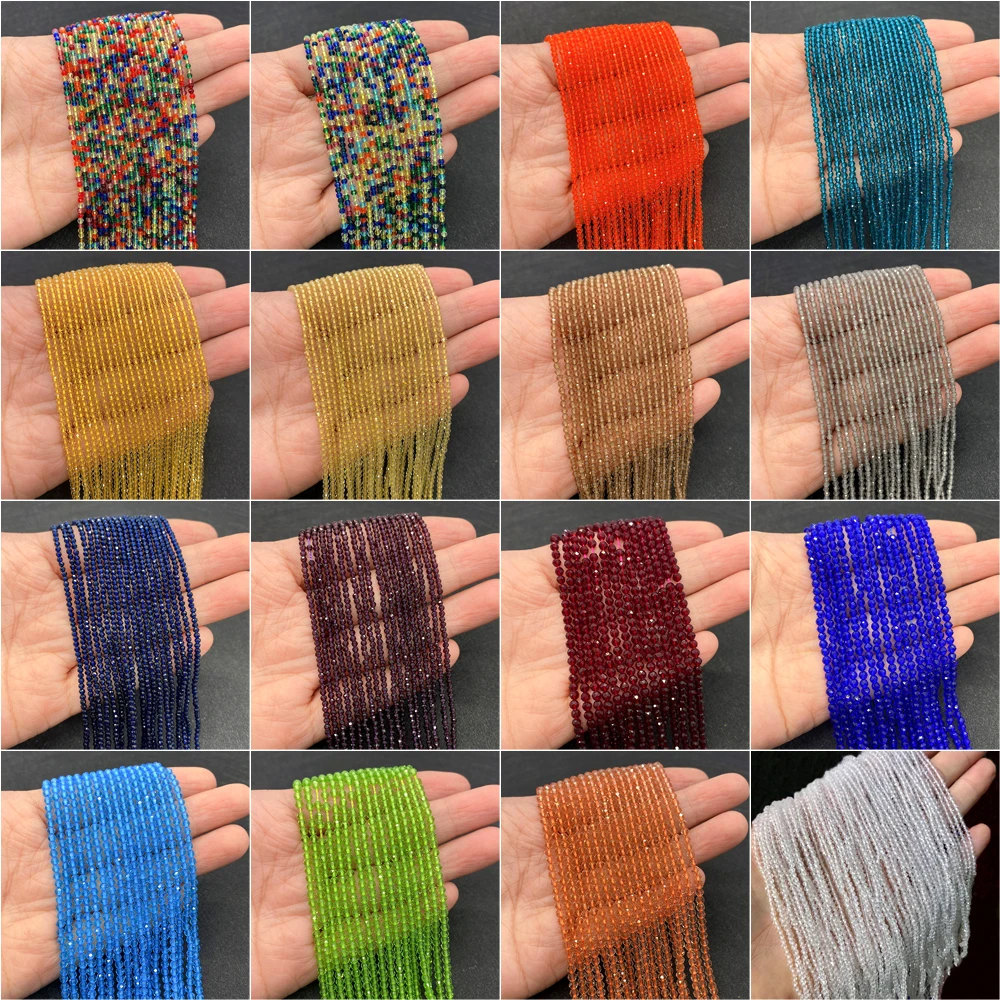 Natural Crystal Glass Spinel Beads 2/3mm Facet Stone Loose Seed Beads for Jewelry Making DIY Bracelet Necklace Jewelry Accessory