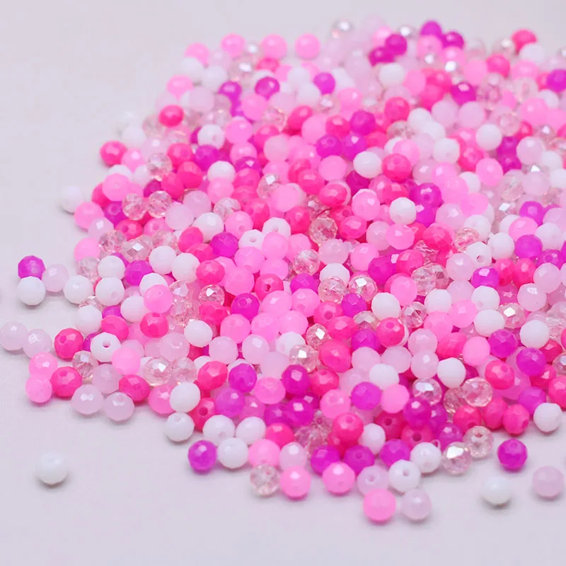 New Bright Summer Color mm pcs bag Rondelle Faceted Crystal Glass Beads Round Loose Spacer for Jewelry Making DIY
