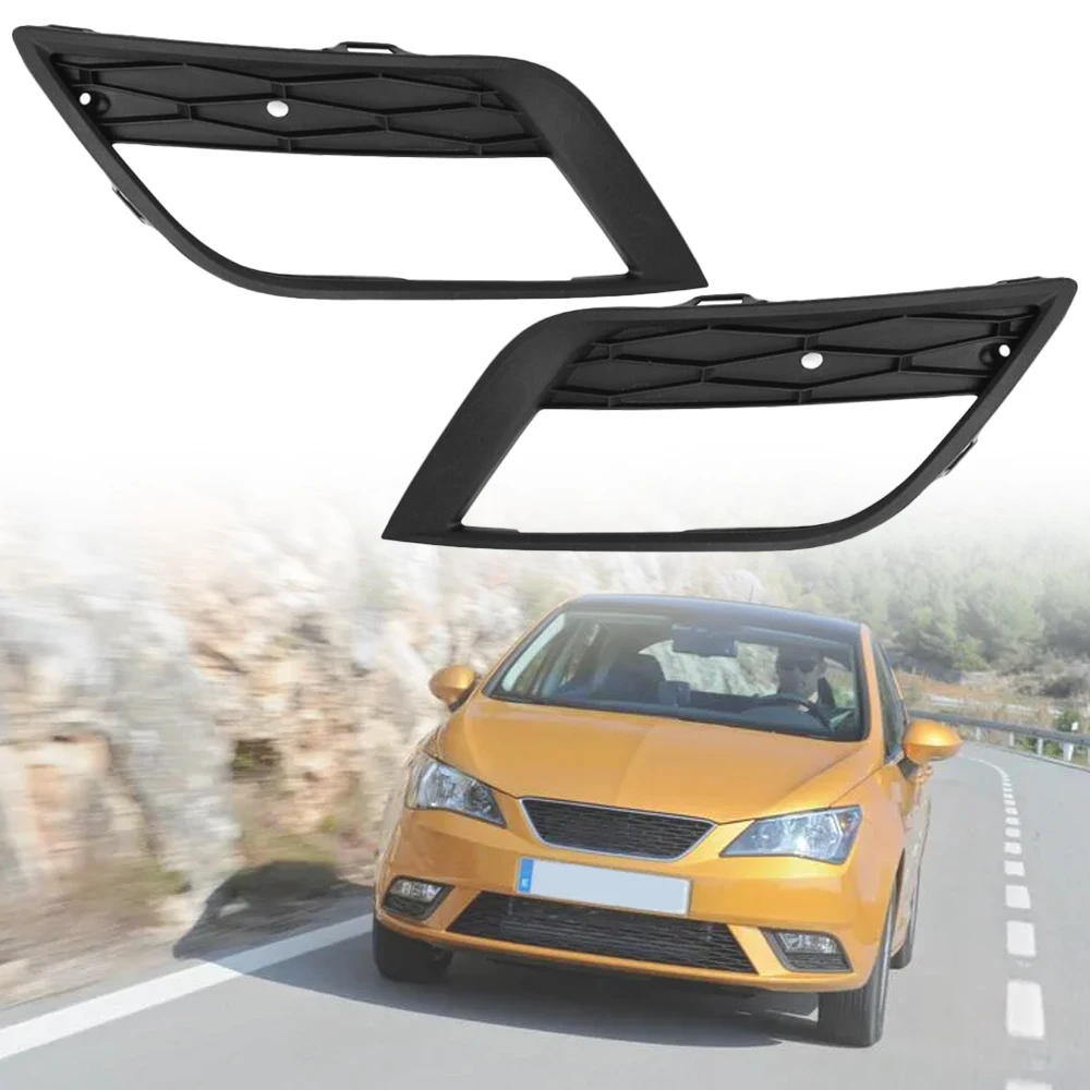 Car Front Bumper Left Right Fog Light Grille Cover Trim For Seat Ibiza 4 Facelift 2013 2014 2015 2016 6J0853665F 6J0853666F