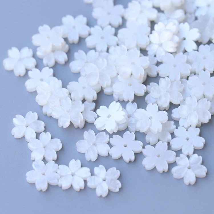 Resin 10-50pcs Flower 12mm Petal Beads for Jewelry Making Components DIY Cherry Blossoms Charms Pendants Loose Spacer Bead smile