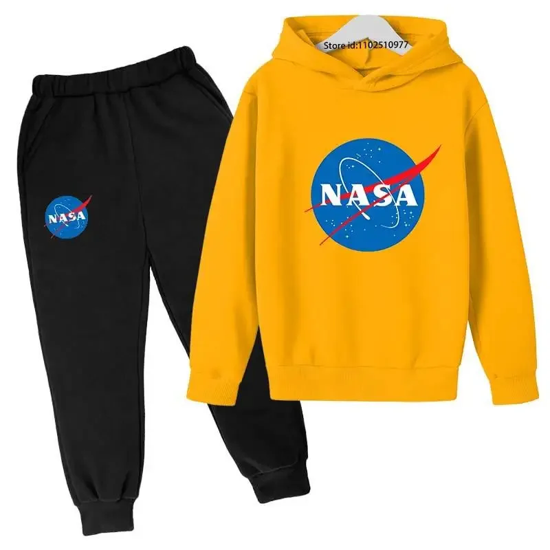 NASA Children's Hoodie +Pants Boys new Sets Sweatshirt Printing Toddler 3-12 Year Girls Clothing Leisure 2025 Coat Spring Trend Outfits