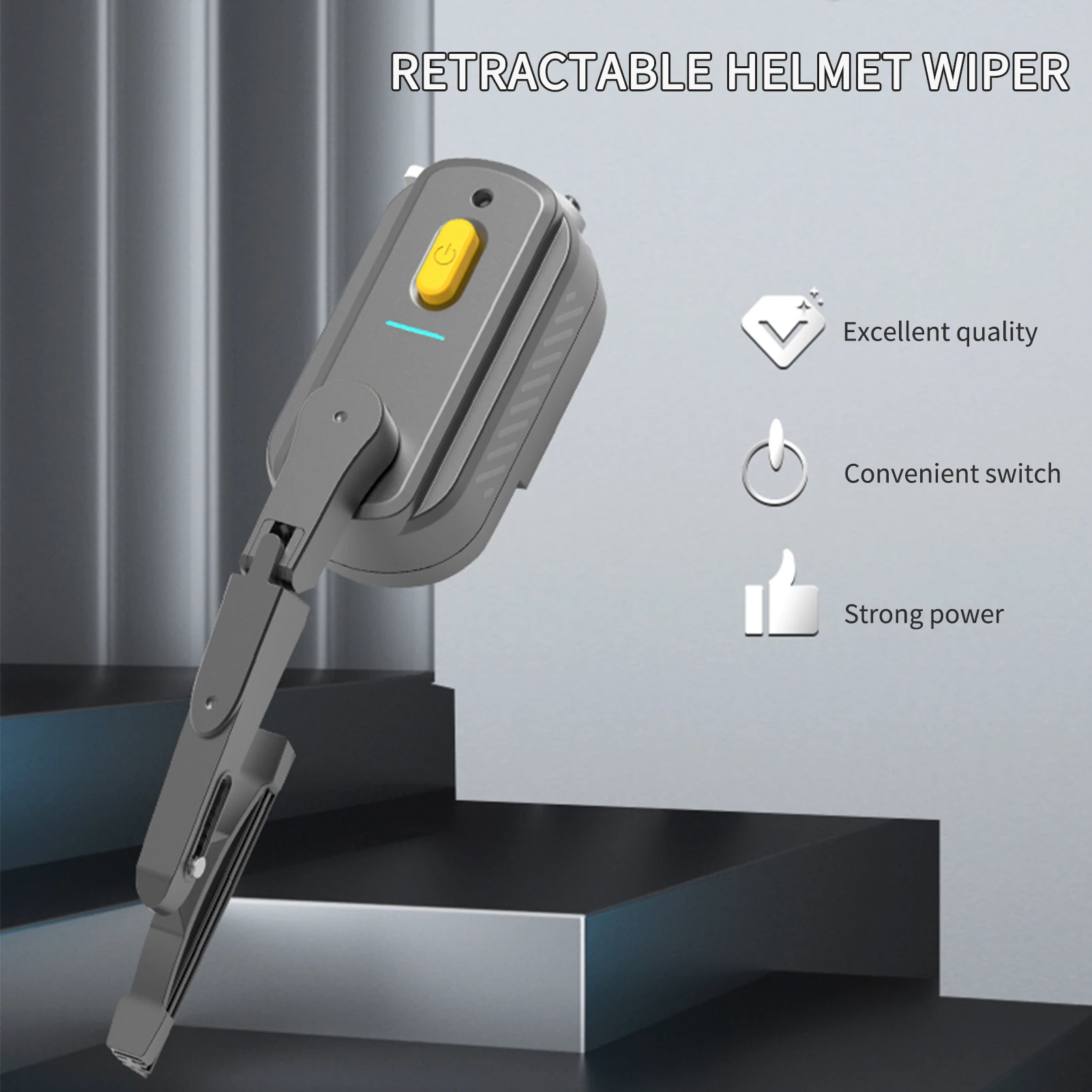 Rechargeable Motorcycle Helmet Wiper Universal Waterproof helmet windshield wiper Compatible with most visor