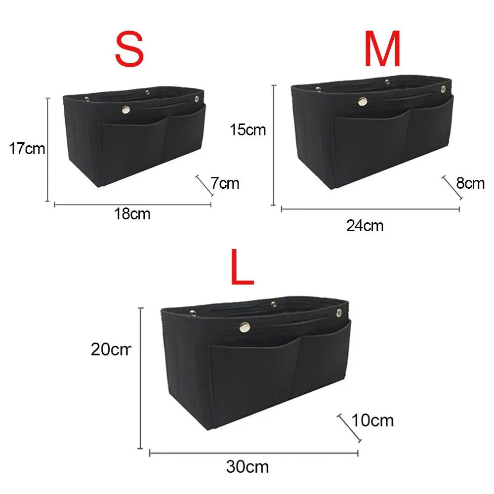 Handbag Insert Bag 3Sizes Confidential Purse Liner Portable Felt Insert Bag Inner Bag Travel Bag Insert Organizer Storage Pouch