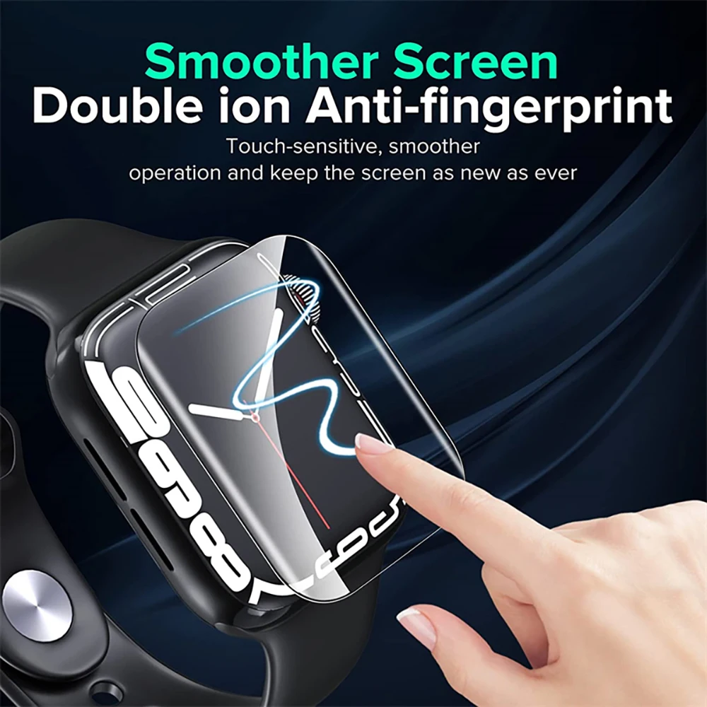 Screen Protector Clear Full Protective Film for Apple Watch 9 8 7 6 SE 5 4 45MM 41MM 40MM 44MM Not Glass for iWatch 8 Ultra 49mm