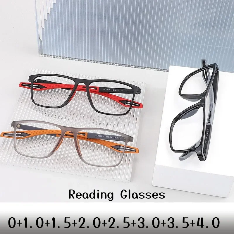 3 Colors Flexible Sport Reading Glasses TR90 Frame Lightweight Presbyopia Eyeglasses Unisex Anti-blue Light Far Sight Eyewear