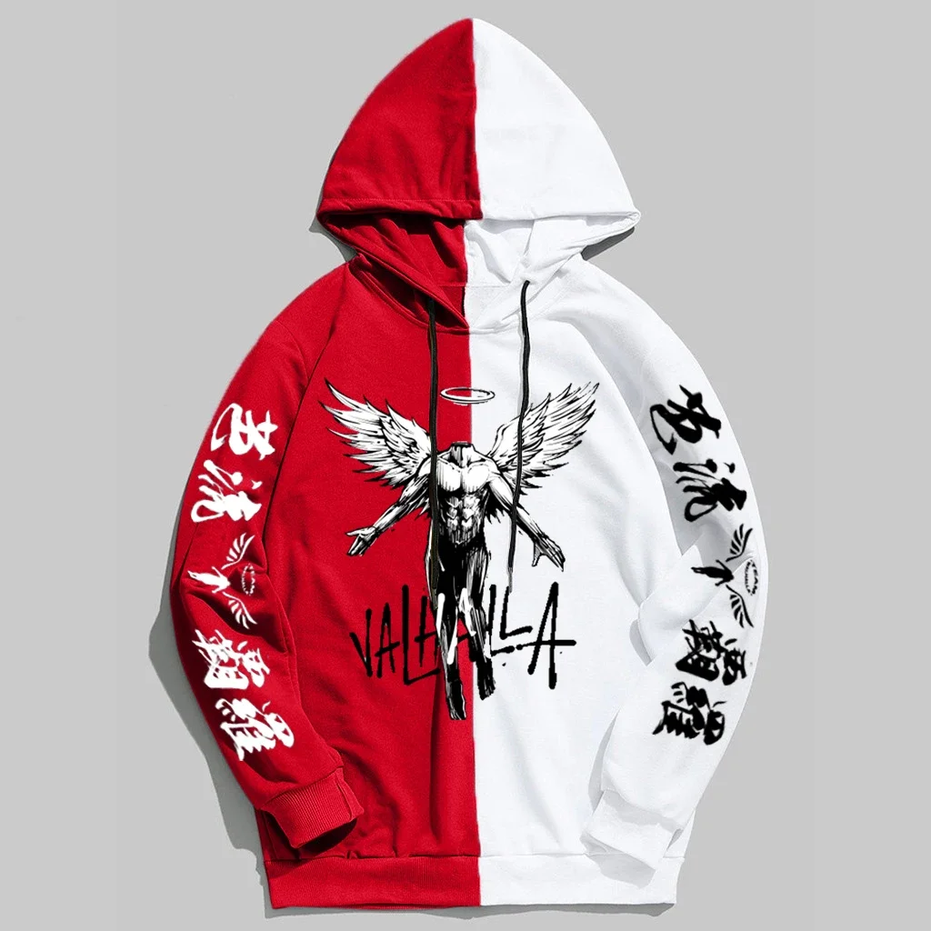 Harajuku Tokyo Revengers Valahalla Hoodie Goth Grunge Mens Korean Style Loose Long Sleeve Sweatshirt Men Retro Oversized Hooded