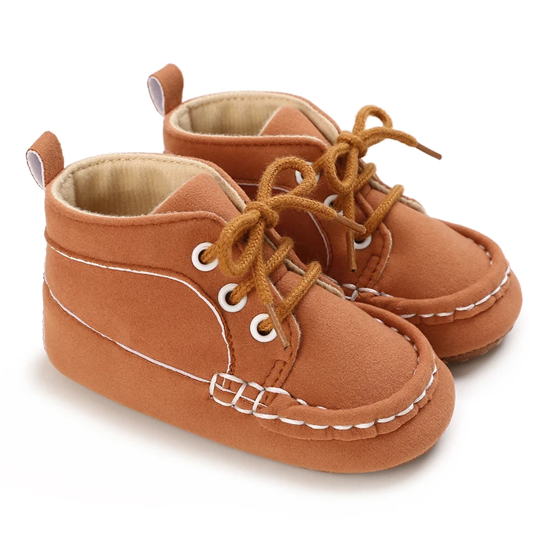 0-18M Brown Newborn Baby Shoes Themed Multicolor Boy Girl Shoes Casual Sneakers Soft Sole Non-Slip Toddler Shoes First Walkers